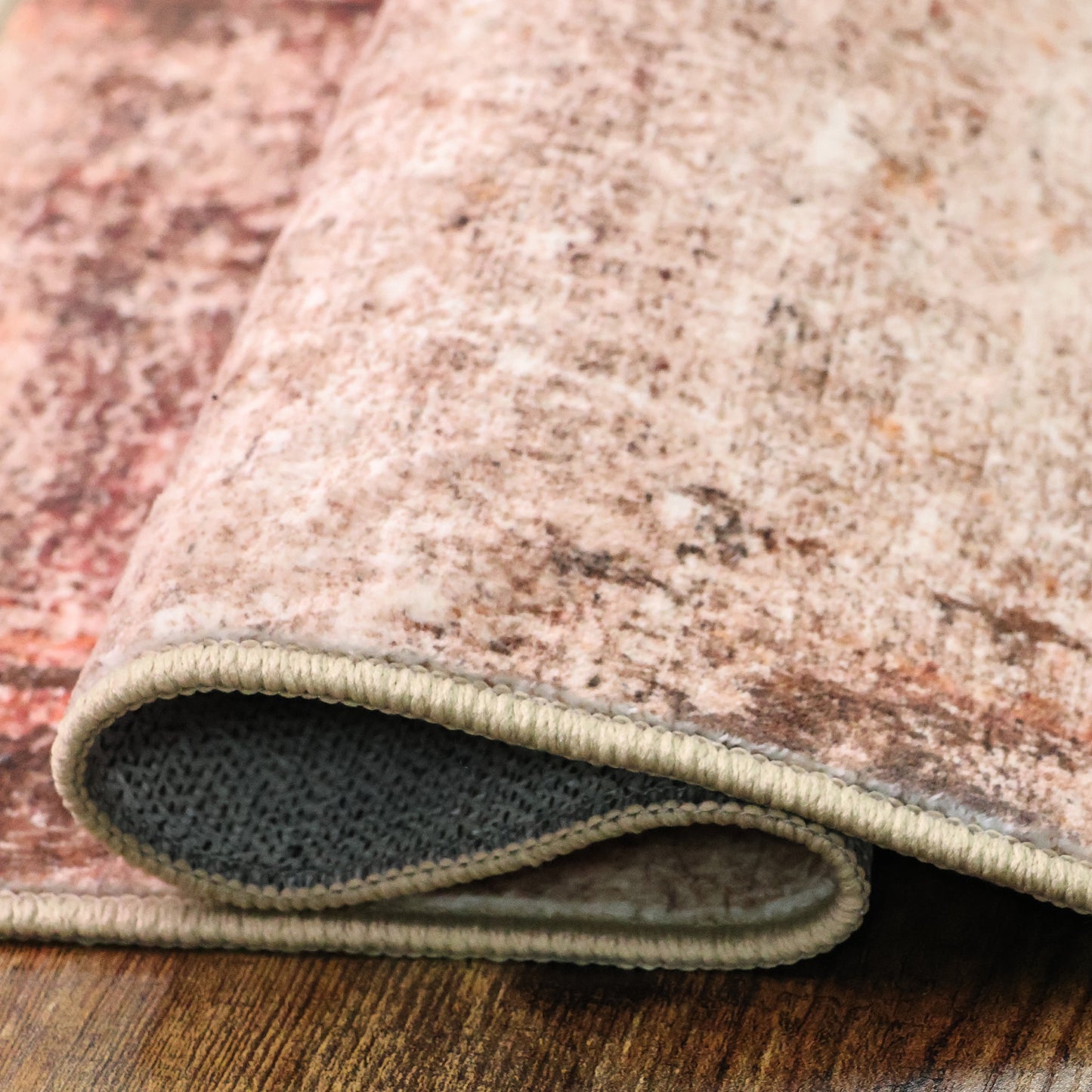 Area Rugs for Living Room 2'x 3' Machine Washable Vintage Print Large Throw Non Slip Bedroom Rugs, Brick Red