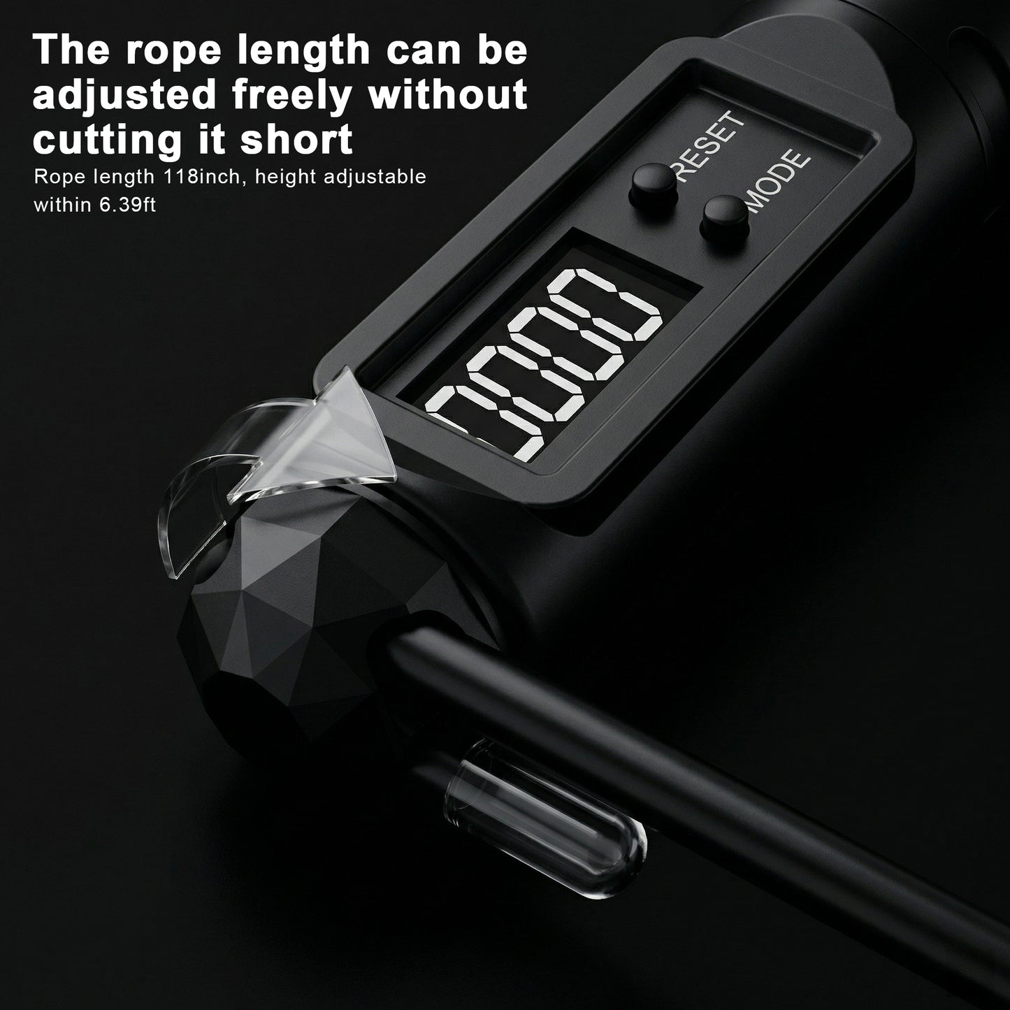 Dowellia Jump Rope with Counter, 2-in-1 Corded & Cordless Skipping Rope with LCD Display, 4 Modes and Adjustable Length, Weighted Jump Rope for Kids Women Men, Black
