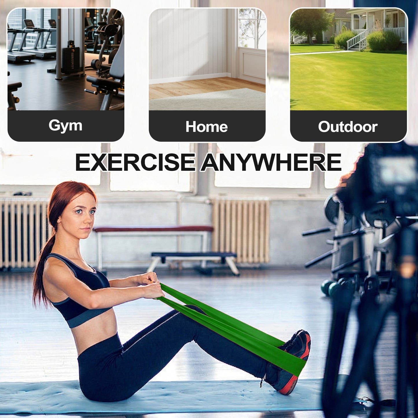 Dowellia 6PCS Resistance Bands Set for Exercise Fitness, Pull-up Assistance Bands Set , Elastic Workout Bands for Ankle, Leg, Stretching, Yoga and Home Fitness with Carry Bag