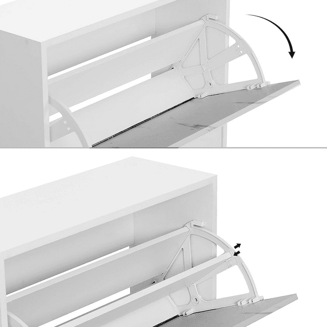 Dowellia 2 Drawer Shoe Cabinet,Wooden Shoes Organizer Cupboard Unit Hallway Furniture,freestanding Entryway 2 tier Modern Shoe Rack Cabinet Footwear Stand for Shoes (Marble White)