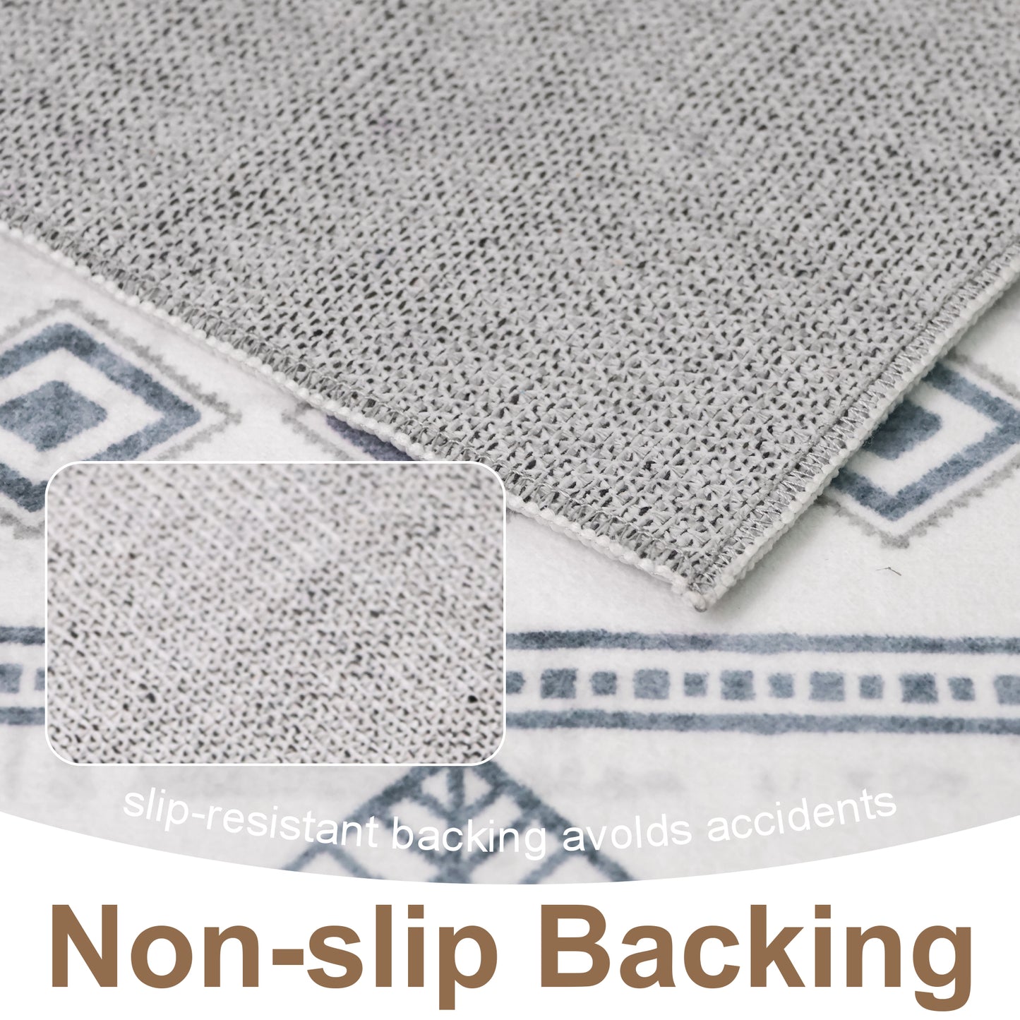 Area Rug 5x7 Black, Washable Boho Large Living Room Rugs Non-Slip, Ultra Soft Geometric Traditional Farmhouse Carpet for Dining Room Bedroom Dorm Office Home Décor