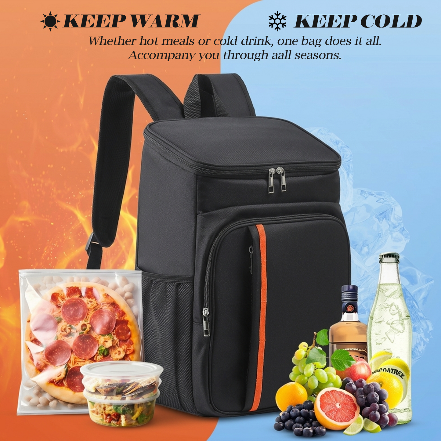 Dowellia Backpack Cooler & Insulated Bag 2 in 1, 36 Cans with Insulating Cover, Upgraded Leakproof Soft Cooler Backpack 2 Compartment for Camping Hiking Picnic Beach