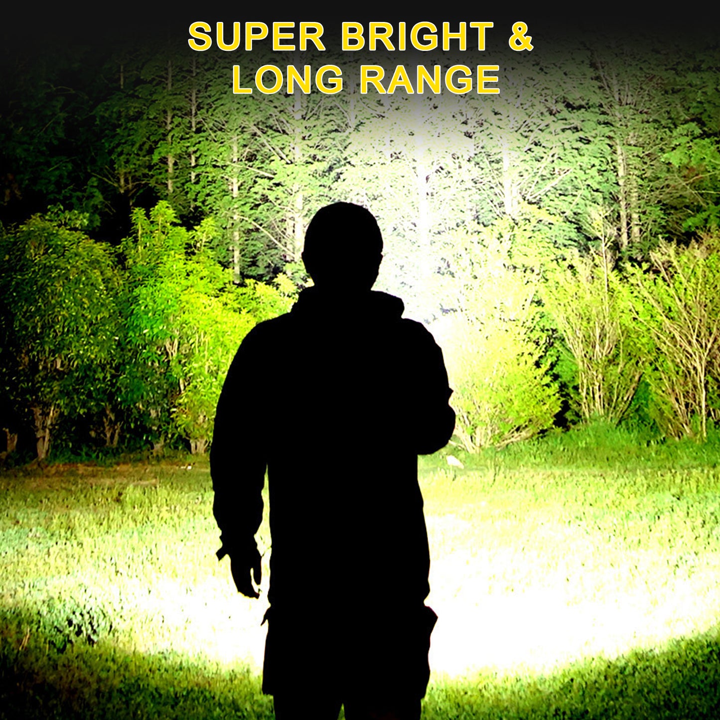 Dowellia Flashlight, 500 Lumen Rechargeable Spotlight Flashlight, 4000mAh High Power LED Handheld Spotlight with 7 Modes, Waterproof for Hiking Camping Hunting Emergency