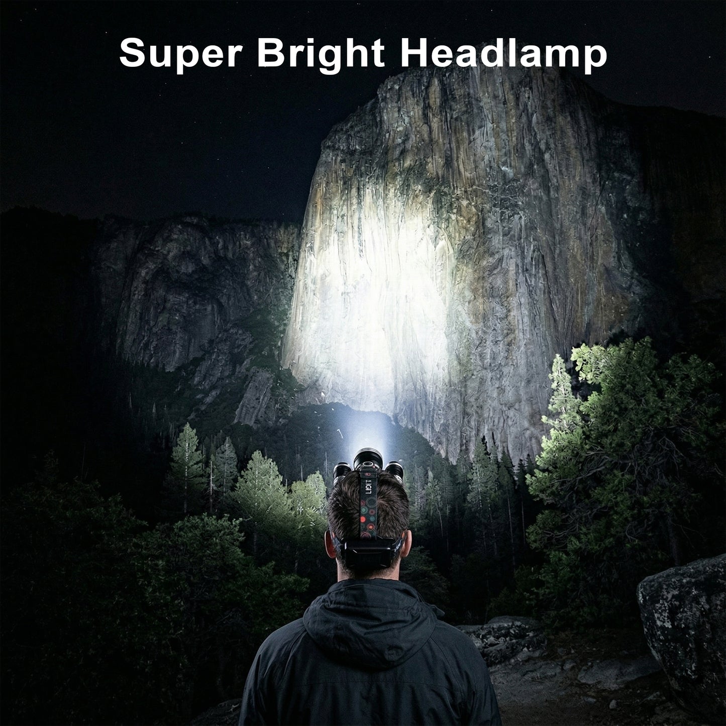 Dowellia LED Headlamp Rechargeable, Head Lamp with 3 Lights 4 Modes, IPX6 Waterproof, 90° Adjustable Headlight for Outdoor, Camping, Hiking, Fishing