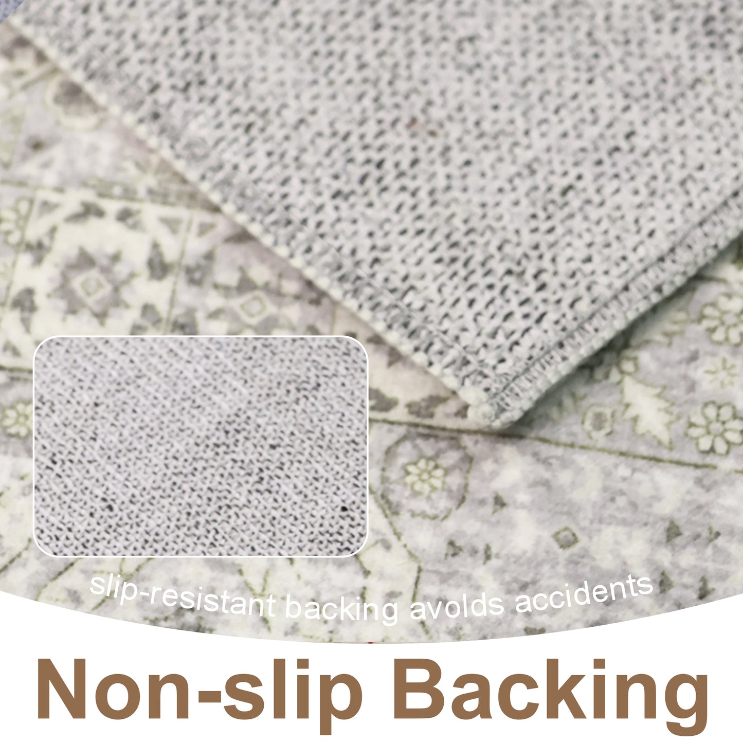 Area Rugs for Living Room 5'x 7' Machine Washable Vintage Print Large Throw Non Slip Bedroom Rugs