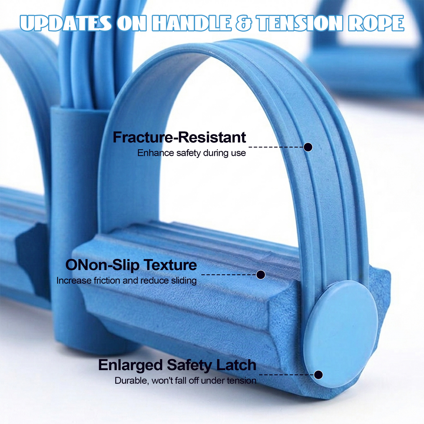 Dowellia Pedal Resistance Bands with Handles, Upgrade 6-Tubes Fitness Stretching Bands for Exercise Abdomen, Waist, Arm, Leg, Multifunction Workout Equipment for Home Gym Equipment, Blue