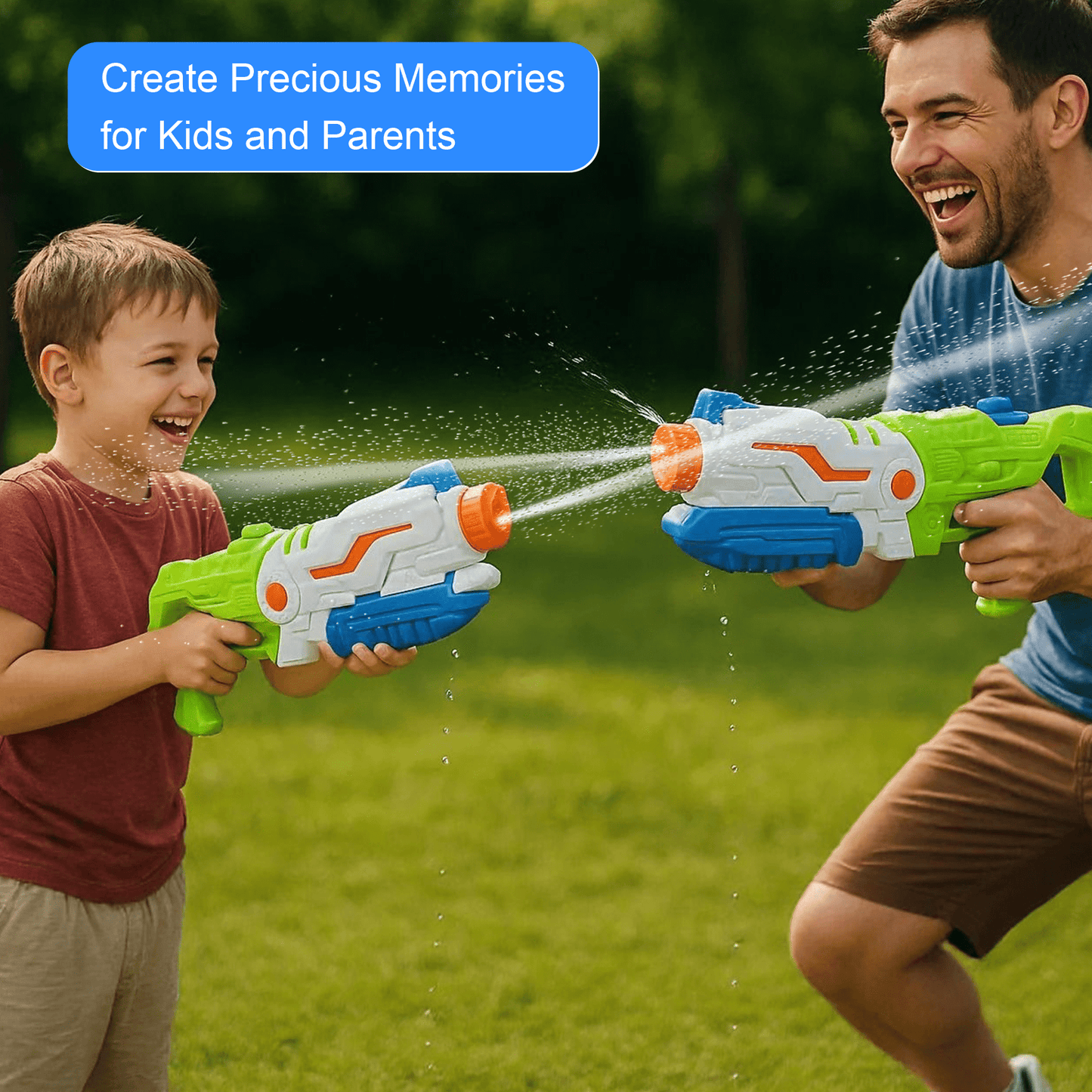 Water Blaster for Kids Adults, 1200CC Squirt Water Toy Blaster Long Range High Capacity Water Toy for Swimming Pool Beach Outdoor, Green