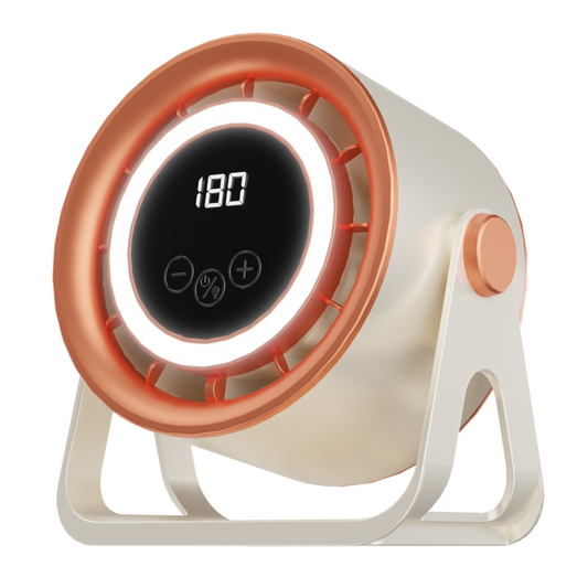 Desk Fan, Rechargeable Portable Fan with Digital Display, 180-Level Seamless Speed Control & 360 ° Rotation, 3-in-1 Air Circulation Fan for Bedroom, Office, Kitchen, Camping, Yellow&Orange