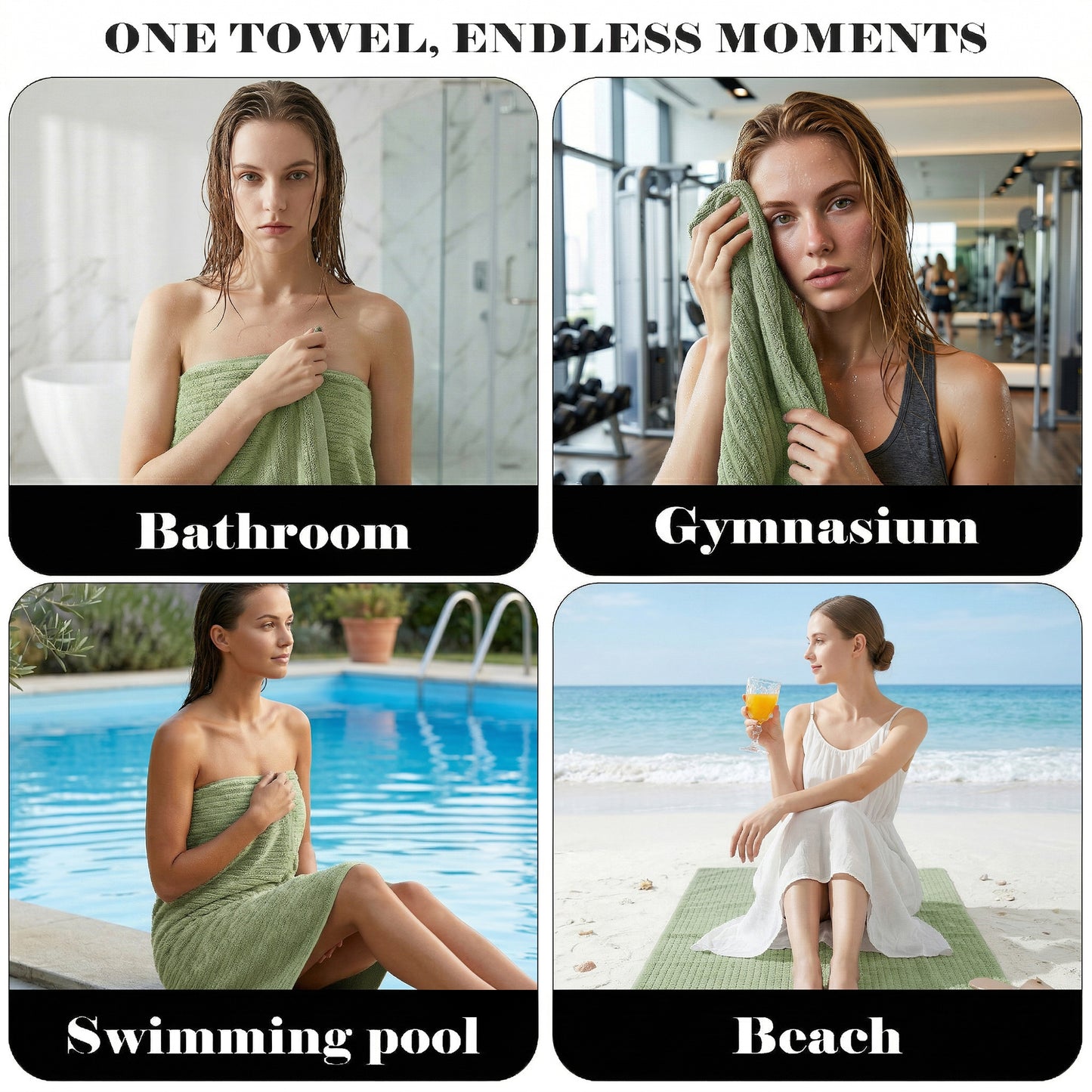 Dowellia 4 Pack Bath Towels Set, 28"x 55" Large Bath Sheets, Highly Absorbent & Quick Dry, Soft Microfiber Towels for Bathroom Spa Hotel Gym